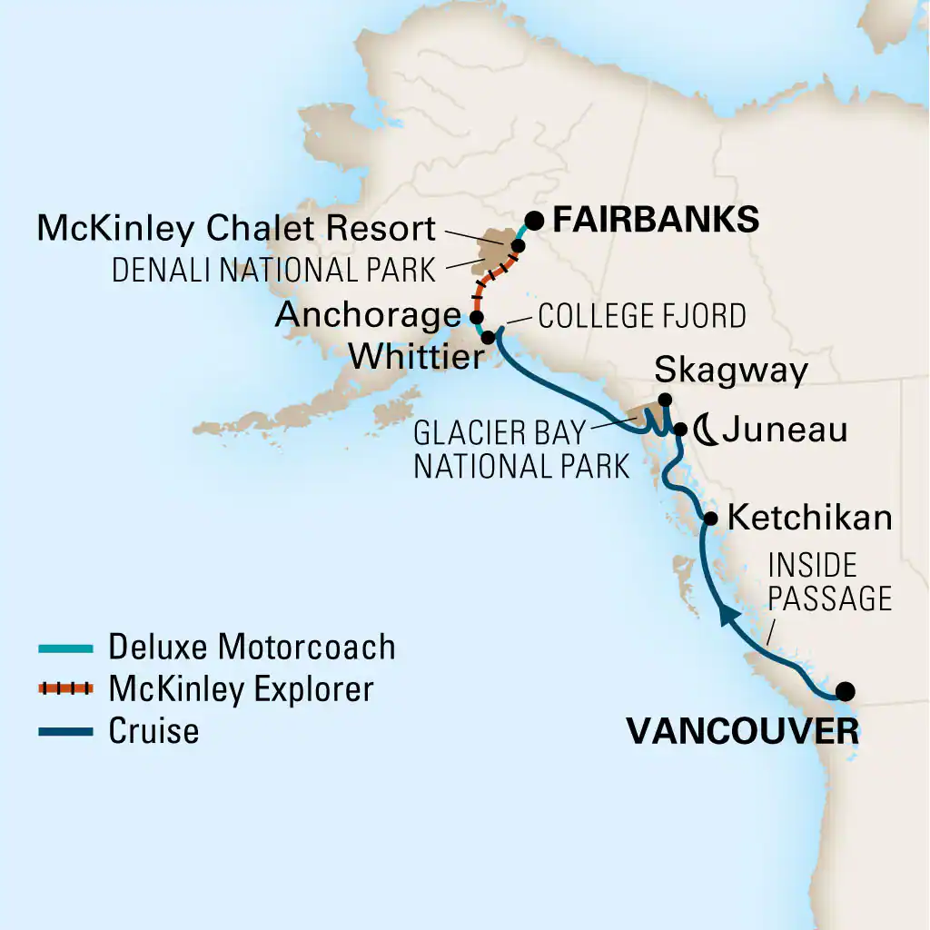 Alaska & the Inside Passage - Itinerary - Vancouver, British Columbia to  Seward, Alaska